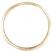 HALLMARKED 9CT GOLD TRI-COLOUR RUSSIAN BANGLE