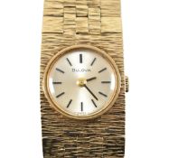 HALLMARKED 9CT GOLD BULOVA WRISTWATCH