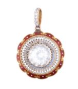 GOLD & ENAMEL & TOPAZ PENDANT IN THE MANNER OF CARLO GIULIANO