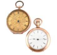 TWO POCKET WATCHES INCLUDING ELGIN & 9CT GOLD OTHER AF