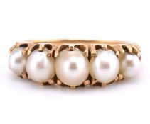 GOLD & PEARL FIVE STONE RING