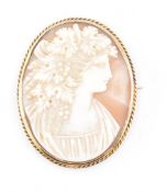 GOLD CAMEO BROOCH PIN