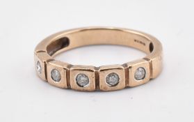 HALLMARKED 9CT GOLD & DIAMOND RING