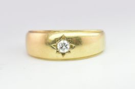 HALLMARKED 18CT GOLD & DIAMOND BAND RING