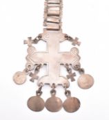 CHILEAN SILVER COLOURED METAL MAPUCHE TRAPELACUCHA PECTORAL ORNAMENT