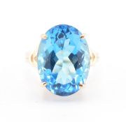 HALLMARKED 9CT GOLD & SWISS BLUE TOPAZ RING