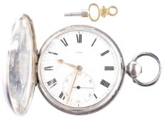 EDWARDIAN HALLMARKED SILVER FULL HUNTER POCKET WATCH