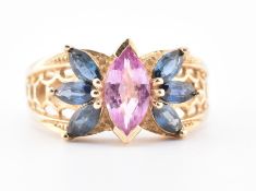 HALLMARKED 9CT GOLD & SAPPHIRE RING