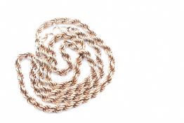 HALLMARKED 9CT GOLD ROPE TWIST CHAIN NECKLACE