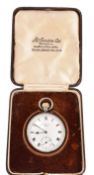 HALLMARKED SILVER J.W. BENSON OPEN FACE POCKET WATCH CASED