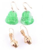 TWO PAIRS OF PENDANT EARRINGS