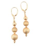 PAIR OF 9CT GOLD BALL DROP PENDANT EARRINGS