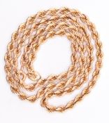 9CT GOLD ROPE TWIST NECKLACE CHAIN