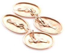 PAIR OF HALLMARKED 9CT GOLD ENGRAVED CUFFLINKS