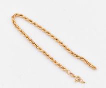 HALLMARKED 18CT GOLD TWISTED ROPE CHAIN BRACELET AF