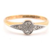ART DECO 18CT GOLD & PLATINUM DIAMOND RING