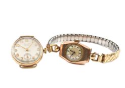 9CT GOLD EVERITE SUPER WATCH AF & HALLMARKED 9CT GOLD WRISTWATCH