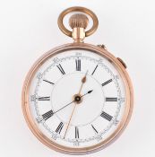 9K GOLD CHRONOGRAPH POCKET WATCH AF