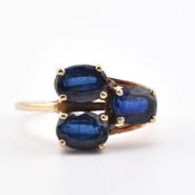HALLMARKED 9CT GOLD HIMALAYAN & WHITE TOPAZ CROSSOVER RING