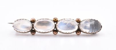 GOLD & MOONSTONE BROOCH PIN