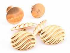 18CT GOLD CUFFLINKS & BUTTON STUDS
