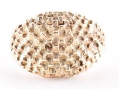 HALLMARKED 9CT GOLD DOME RING