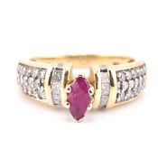 14CT GOLD RUBY & DIAMOND RING