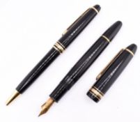 MONT BLANC NO 146 18CT GOLD NIB FOUNTAIN PEN & ROLLER BALL PEN