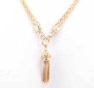 HALLMARKED 9CT GOLD TASSEL CHAIN NECKLACE