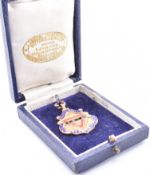 CASED 1930S 9CT GOLD DAILY DISPATCH FOOTBALL MEDAL BADGE