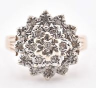 HALLMARKED 9CT GOLD & DIAMOND CLUSTER RING