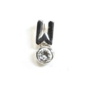 HALLMARKED 18CT WHITE GOLD & DIAMOND NECKLACE PENDANT