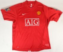 MANCHESTER UNITED - OFFICIAL MAN UNITED 2007-09 HOME KIT SHIRT