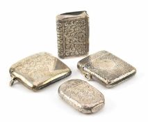COLLECTION OF FOUR VICTORIAN & EDWARD VII HALLMARKED SILVER VESTAS