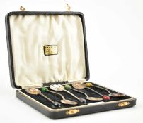 A CASED GEORGE VI SET OF SIX COFFEE BEAN SPOONS