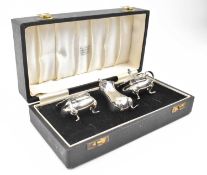 HALLMARKED SILVER PRESENTATION CASED CRUET SET