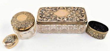 COLLECTION OF FOUR HALLMARKED SILVER TRINKET BOXES & PILL BOXES