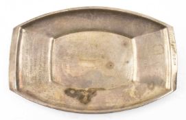 HALLMARKED SILVER LOZENGE SHAPED PRESENTATION DISH