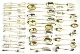 COLLECTION OF VICTORIAN HALLMARKED SILVER SPOONS & FORKS - CANTEEN SET