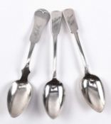 PAIR OF GEORGE III HALLMARKED SILVER TEASPOONS & AN IRISH SILVER TEASPOON