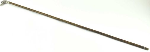 GEORGE V HALLMARKED SILVER DUCK HEAD & PALMWOOD WALKING STICK