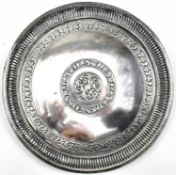 A 20TH CENTURY INDIAN SILVER SALVER SERVING TRAY