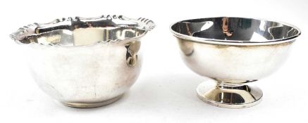 TWO GEORGE VI SHEFFIELD HALLMARKED SILVER FINGER BOWLS
