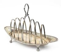 GEORGE VI HALLMARKED SILVER TOAST RACK ON TRAY