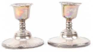 PAIR OF GEORGE V HALLMARKED SILVER STUB CANDLESTICKS