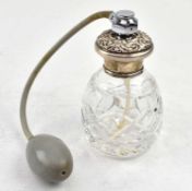EARLY 20TH CENTURY SILVER & CUT GLASS PERFUME BOTTLE ATOMISER