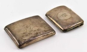 TWO HALLMARKED SILVER CIGARETTE CASES