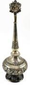 A 19TH CENTURY INDIAN SILVER ROSEWATER SPRINKLER