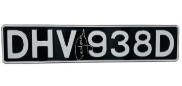 ONLY FOOLS & HORSES - DHV 938D - DAVID JASON SIGNED NUMBER PLATE