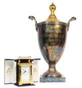 HORSE RACING - ORIGINAL STEWARDS CUP TROPHY & PRESENTATION CLOCK